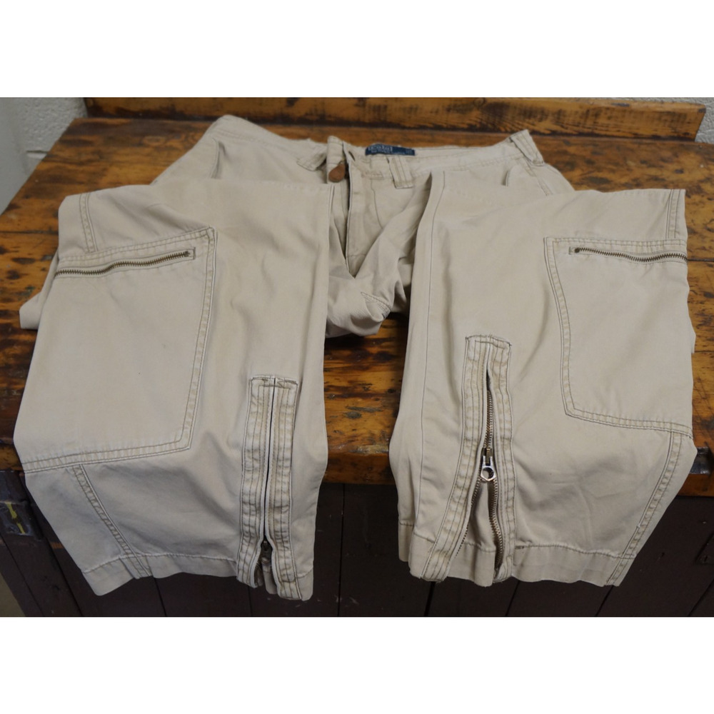 Polo Ralph Lauren Military Cargo Pants 36/32 Beige Paratrooper Army RRL - Picture 3 of 13